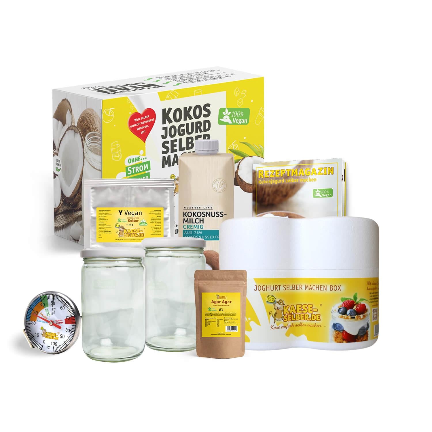 Veganen Kokosjogurd selber machen Set (Joghurt Alternative)