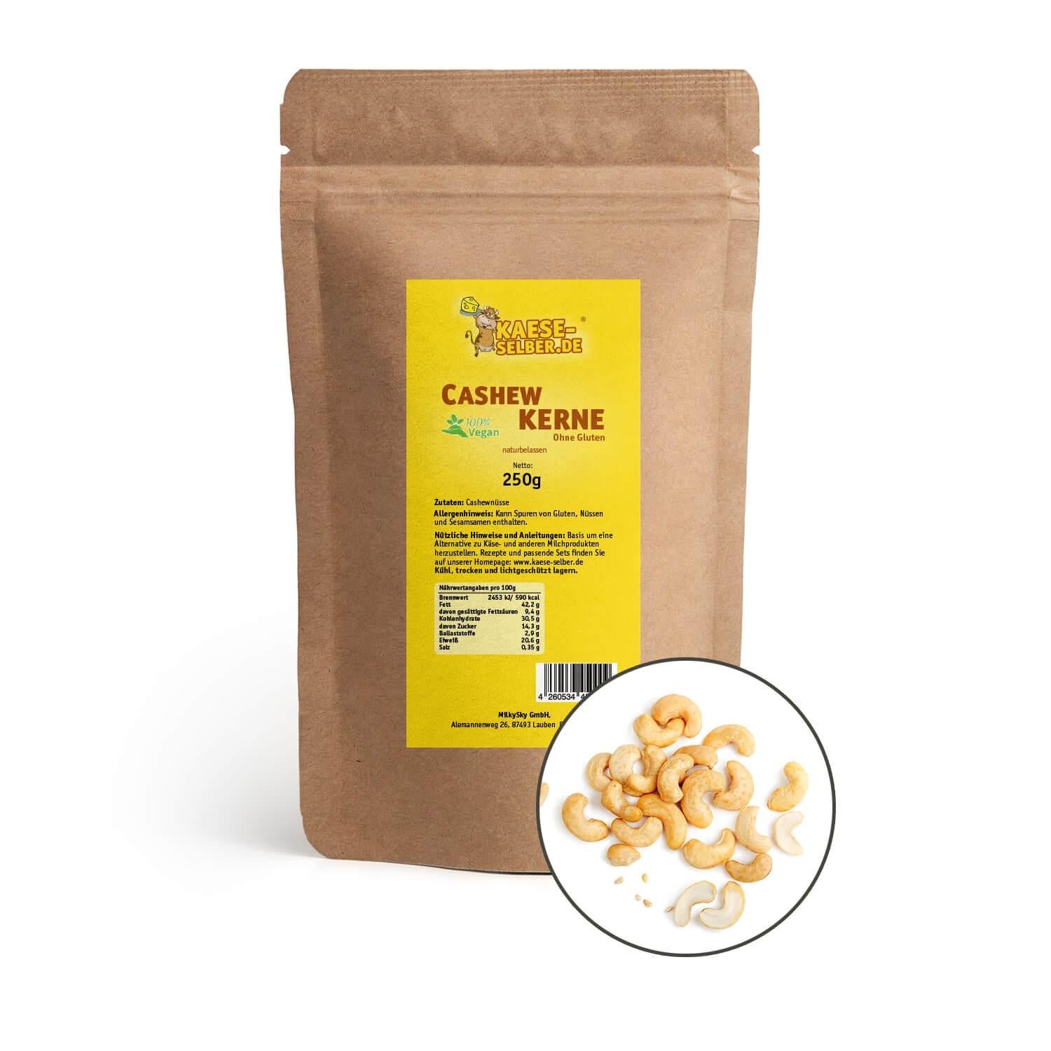 Cashewkerne roh 250 g, Cashewnüsse in Bio-Qualität